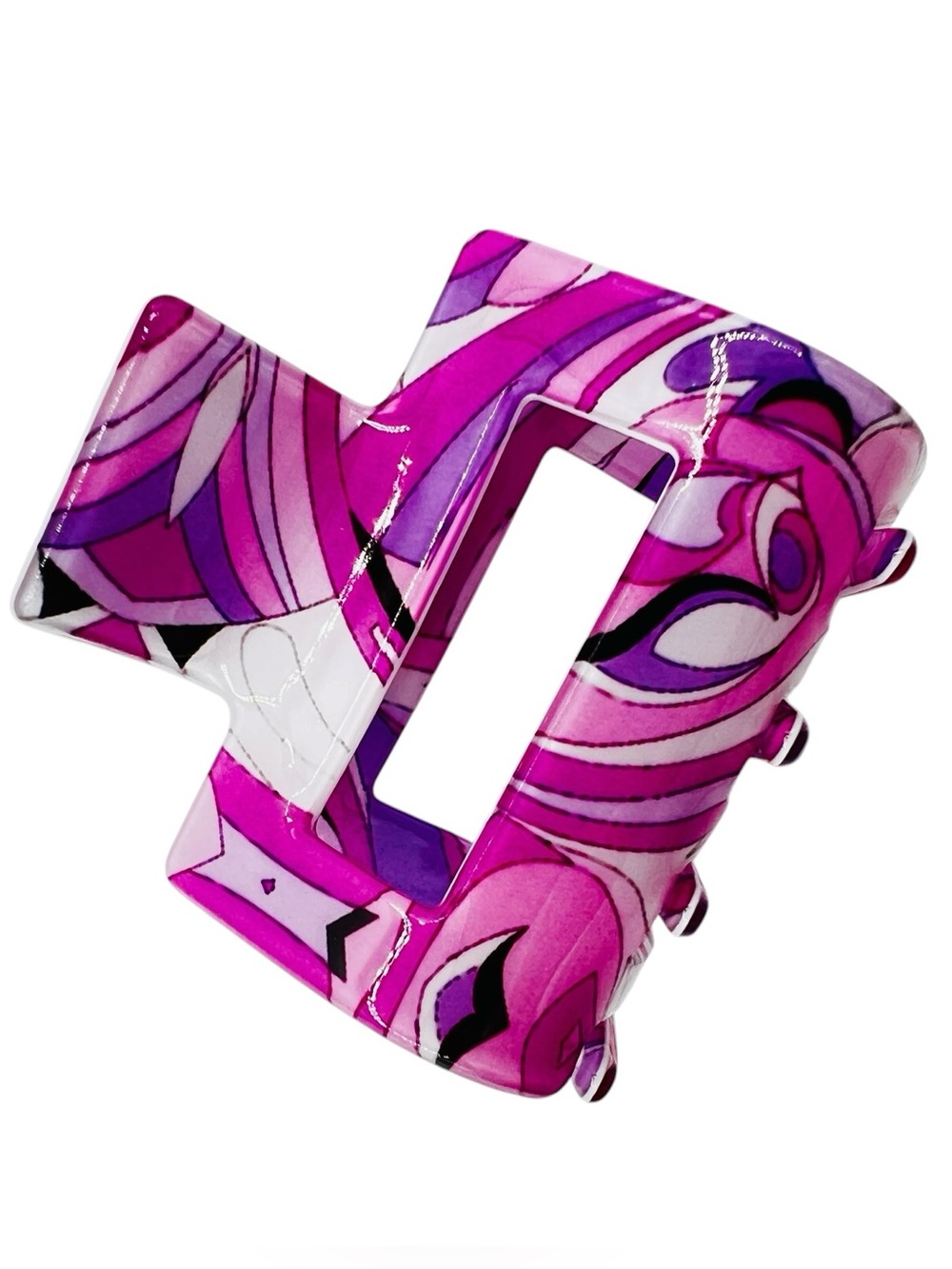 Purple Mod Pattern Hair Clip New